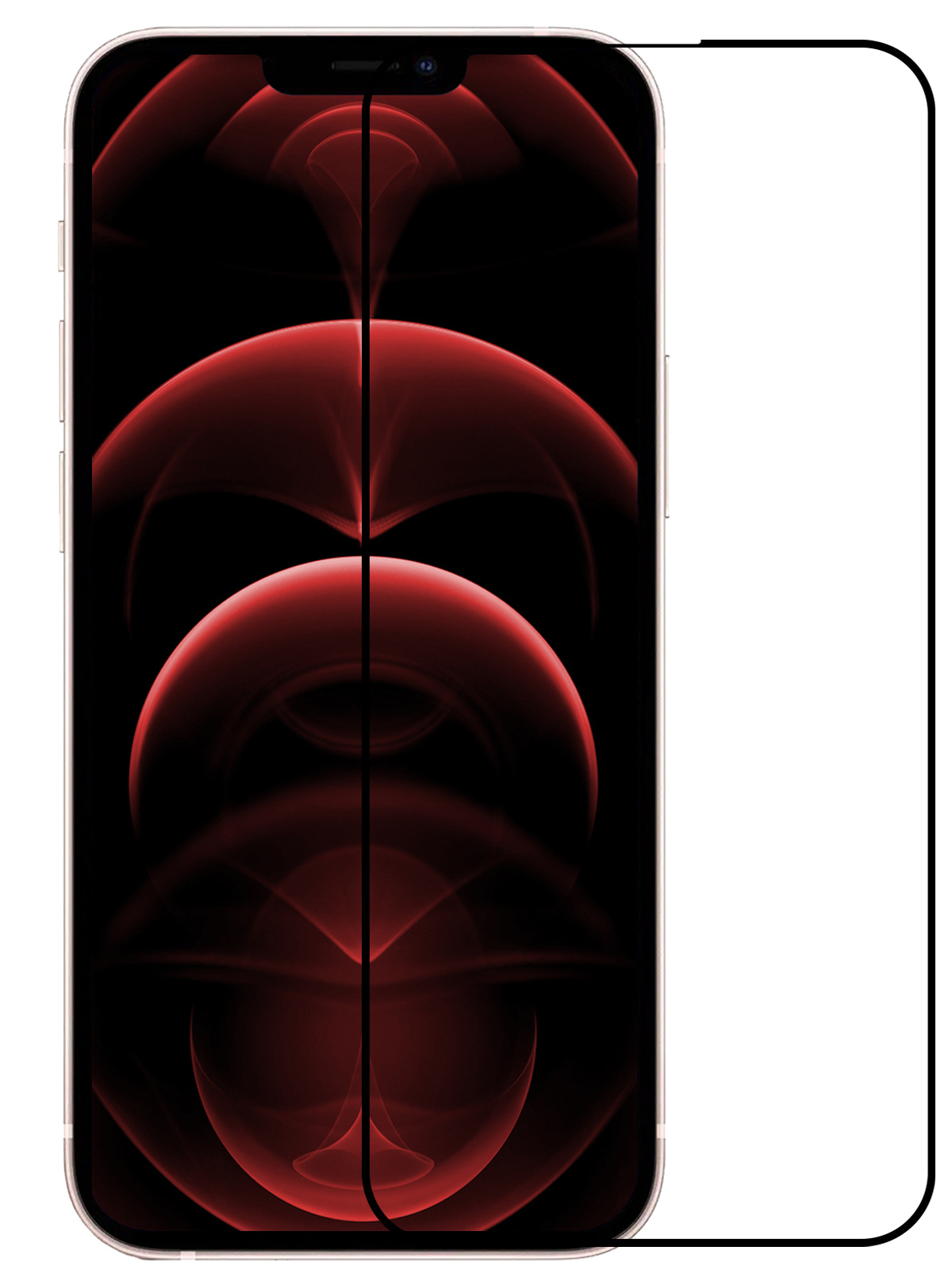 Nomfy iPhone 13 Pro Screenprotector Bescherm Glas - iPhone 13 Pro Screen Protector Tempered Glass Full Screen 3D Zwart