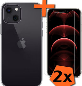 Nomfy Nomfy iPhone 13 Hoesje Siliconen Met 2x Screenprotector - Transparant