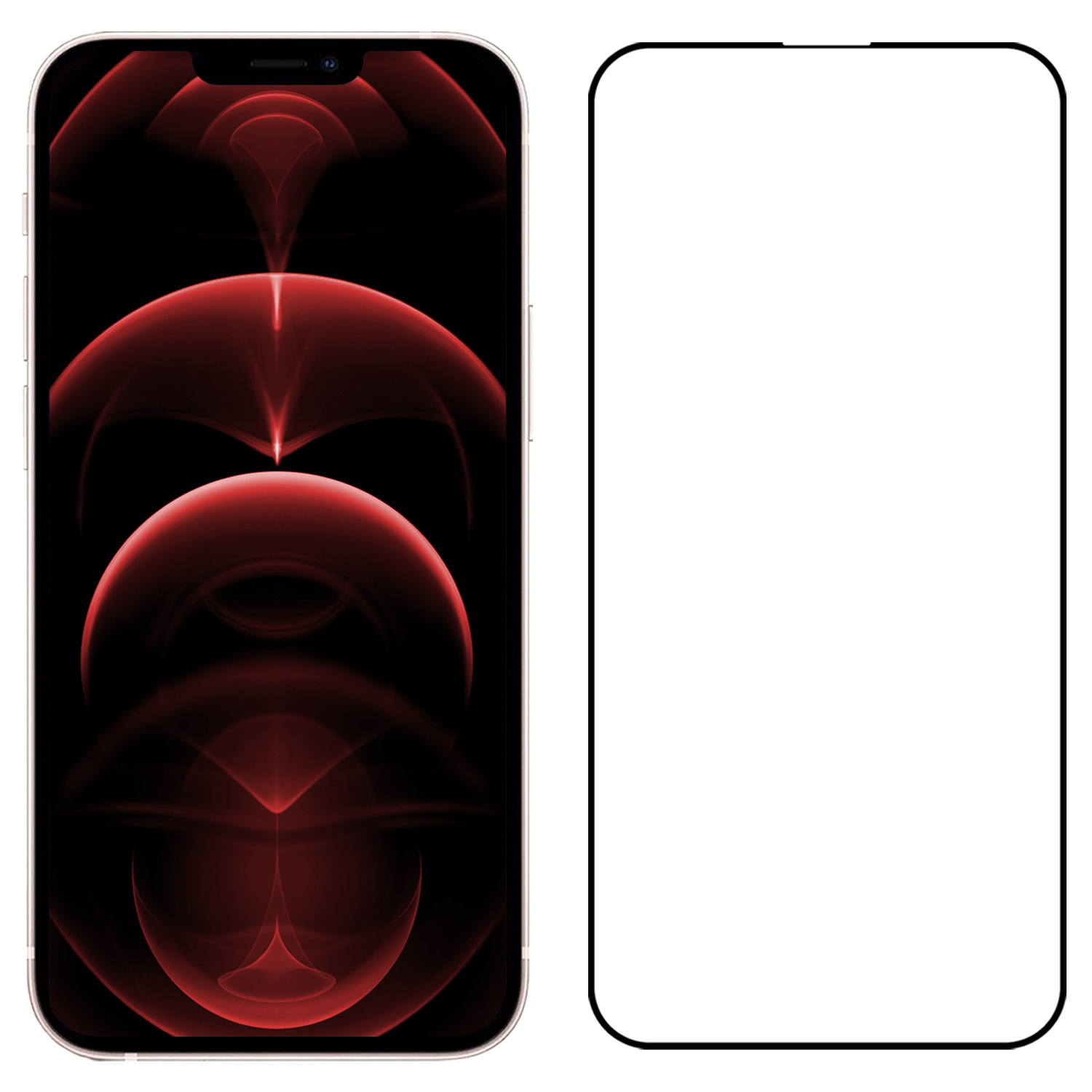 Nomfy iPhone 13 Pro Screenprotector Bescherm Glas - iPhone 13 Pro Screen Protector Tempered Glass Full Screen 3D Zwart - 3x