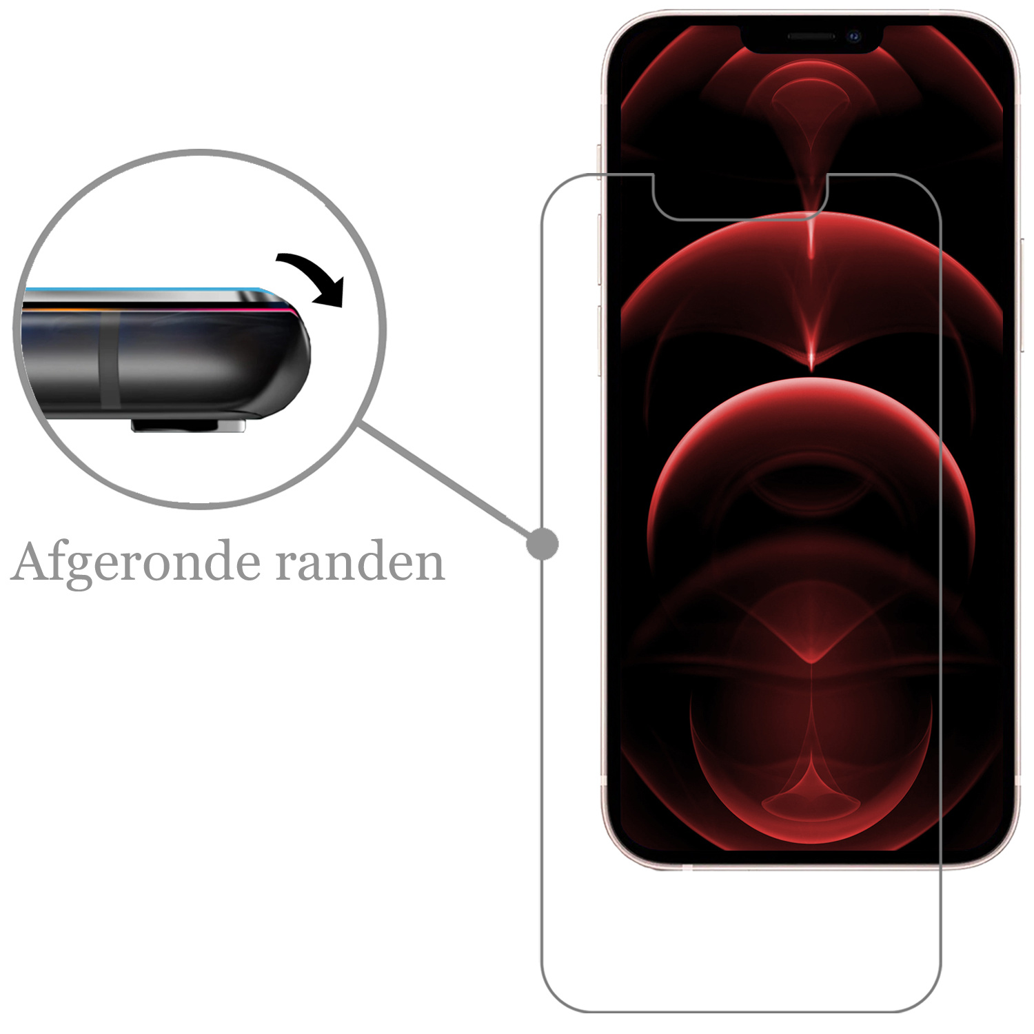 Nomfy iPhone 13 Pro Screenprotector Bescherm Glas - iPhone 13 Pro Screen Protector Tempered Glass - 3x