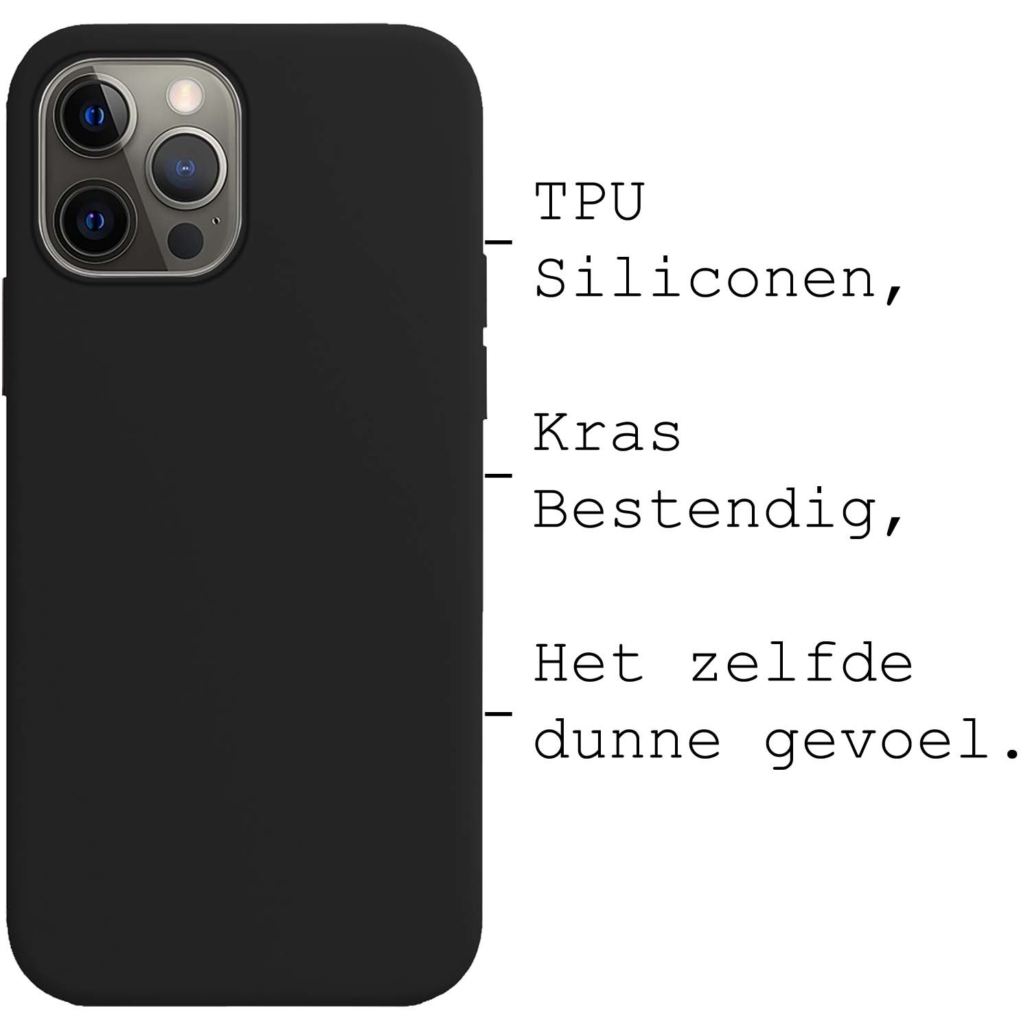 BASEY. Hoes Geschikt voor iPhone 13 Pro Hoesje Siliconen Back Cover Case - Hoesje Geschikt voor iPhone 13 Pro Hoes Cover Hoesje - Zwart - 2 Stuks