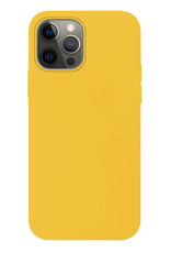 BASEY. Hoes Geschikt voor iPhone 13 Pro Max Hoesje Siliconen Back Cover Case - Hoesje Geschikt voor iPhone 13 Pro Max Hoes Cover Hoesje - Geel - 2 Stuks