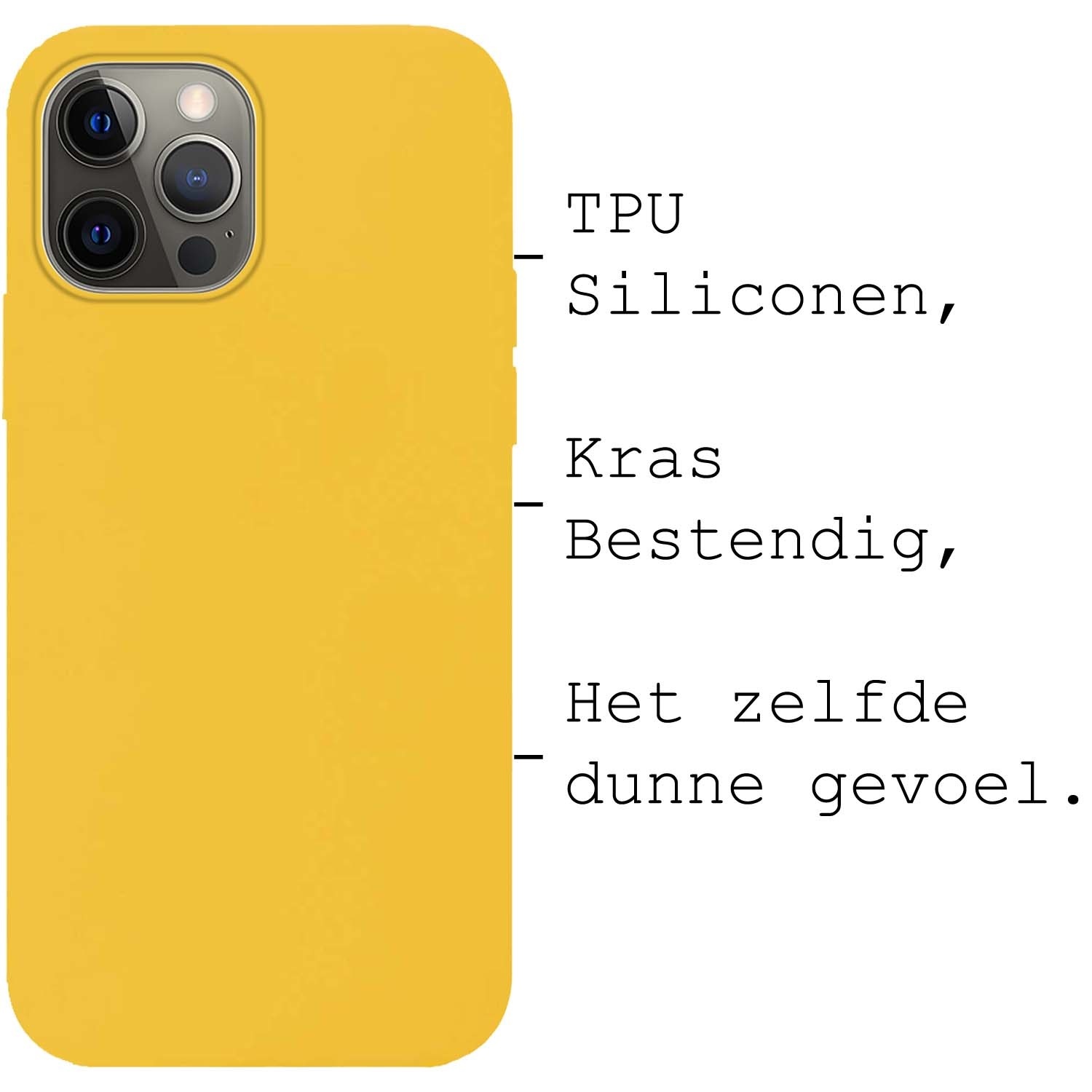 BASEY. Hoes Geschikt voor iPhone 13 Pro Max Hoesje Siliconen Back Cover Case - Hoesje Geschikt voor iPhone 13 Pro Max Hoes Cover Hoesje - Geel - 2 Stuks