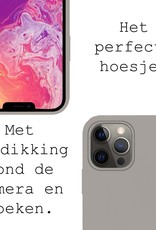 BASEY. Hoes Geschikt voor iPhone 13 Pro Max Hoesje Siliconen Back Cover Case - Hoesje Geschikt voor iPhone 13 Pro Max Hoes Cover Hoesje - Grijs - 2 Stuks