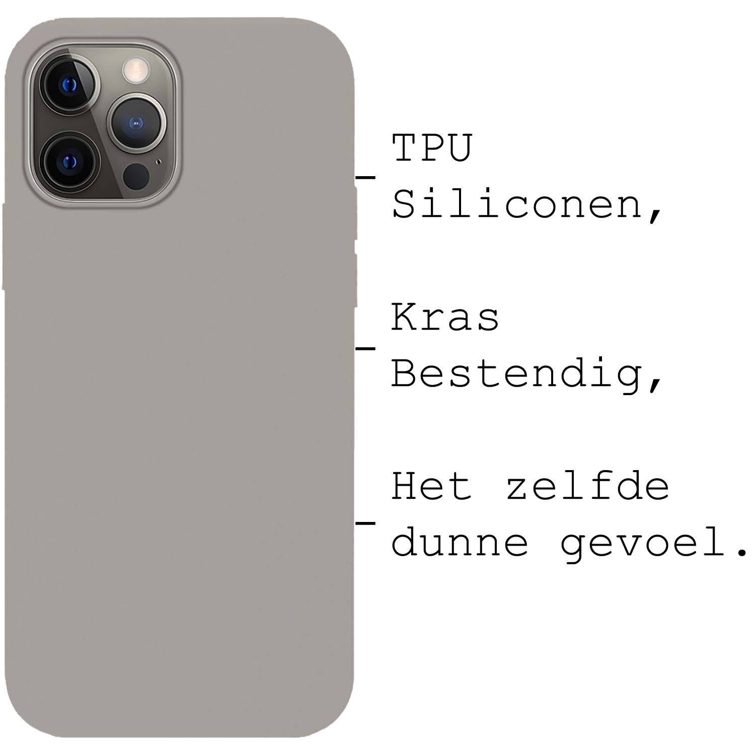 BASEY. Hoes Geschikt voor iPhone 13 Pro Max Hoesje Siliconen Back Cover Case - Hoesje Geschikt voor iPhone 13 Pro Max Hoes Cover Hoesje - Grijs - 2 Stuks