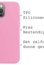 BASEY. Hoes Geschikt voor iPhone 13 Pro Max Hoesje Siliconen Back Cover Case - Hoesje Geschikt voor iPhone 13 Pro Max Hoes Cover Hoesje - Lichtroze - 2 Stuks