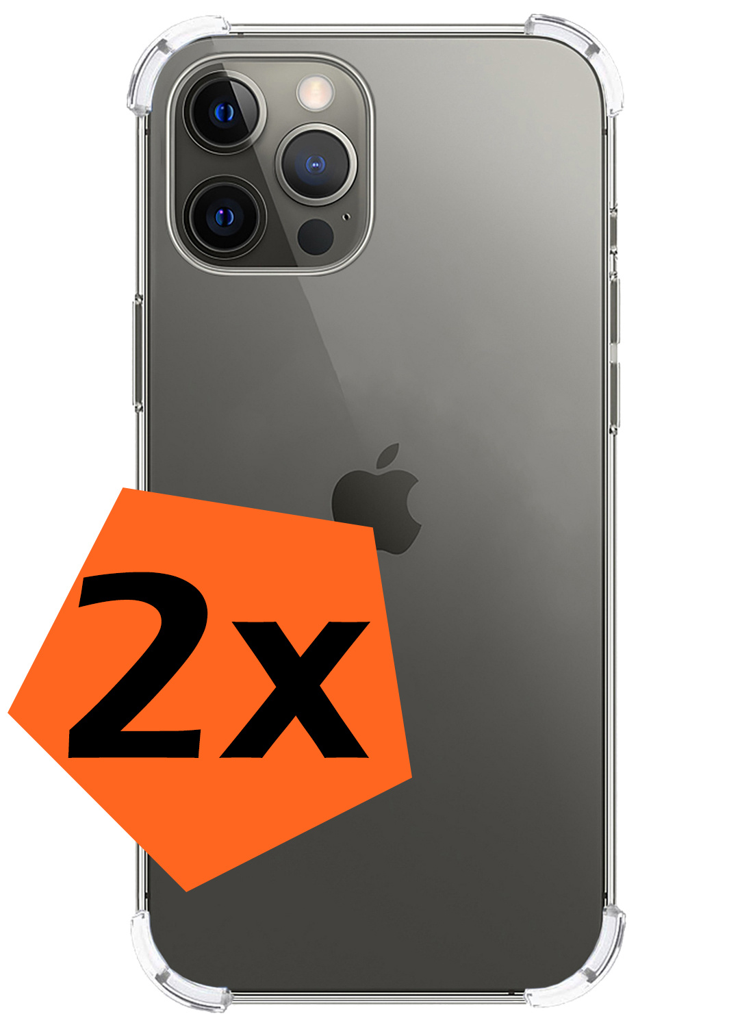 Nomfy Hoesje Geschikt voor iPhone 13 Pro Max Hoesje Shock Proof Cover Case Shockproof - Hoes Geschikt voor iPhone 13 Pro Max Hoes Siliconen Back Case - Transparant - 2 PACK