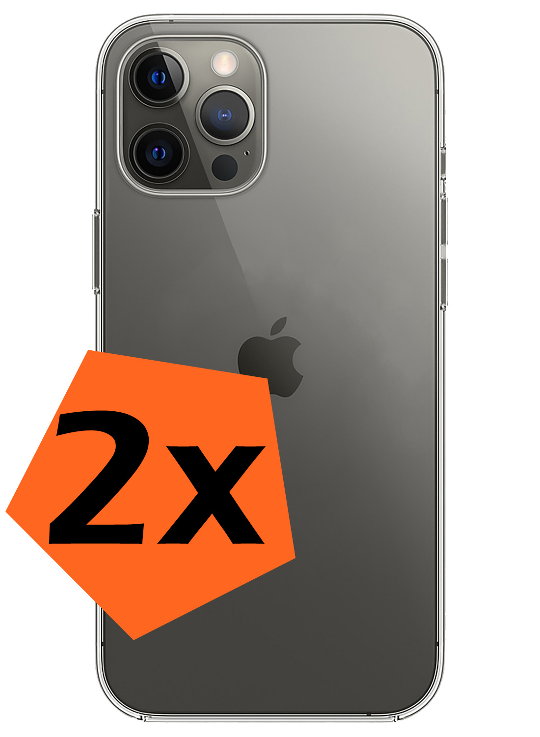 Nomfy Hoesje Geschikt voor iPhone 13 Pro Max Hoesje Siliconen Cover Case - Hoes Geschikt voor iPhone 13 Pro Max Hoes Back Case - 2-PACK - Transparant