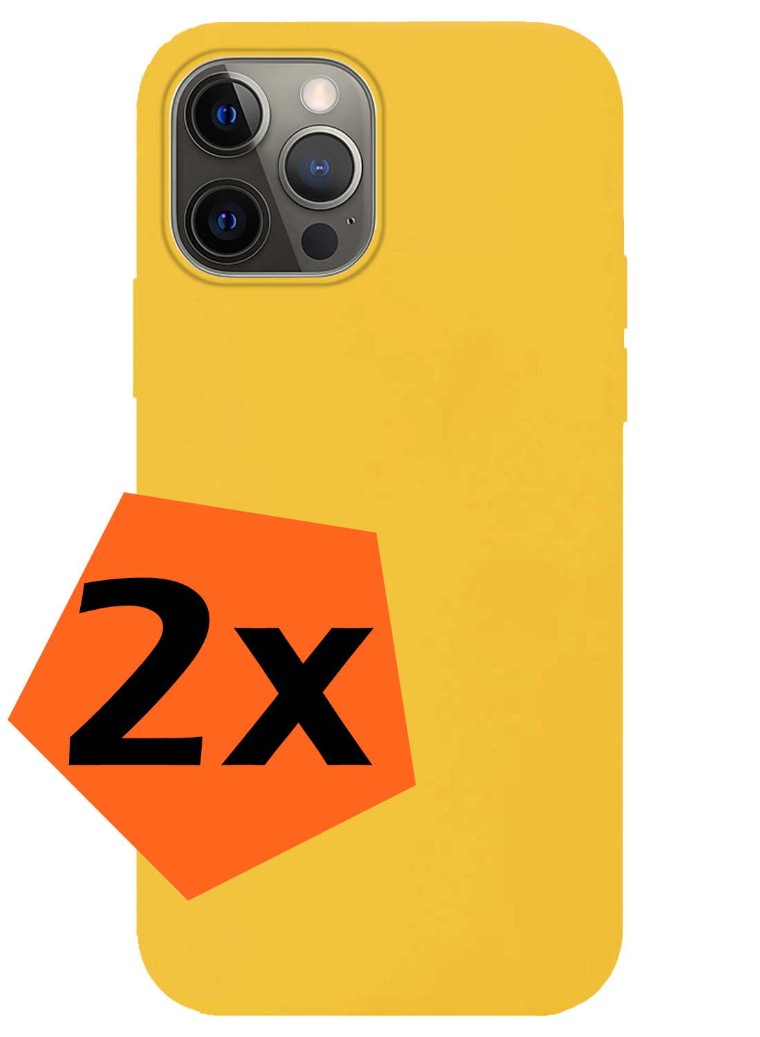 Nomfy Hoesje Geschikt voor iPhone 13 Pro Hoesje Siliconen Cover Case - Hoes Geschikt voor iPhone 13 Pro Hoes Back Case - 2-PACK - Geel