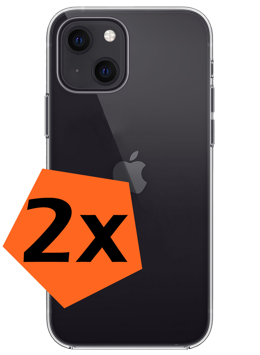 Nomfy Hoesje Geschikt voor iPhone 13 Hoesje Siliconen Cover Case - Hoes Geschikt voor iPhone 13 Hoes Back Case - 2-PACK - Transparant