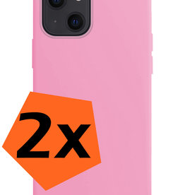 Nomfy Nomfy iPhone 13 Hoesje Siliconen - Lichtroze - 2 PACK