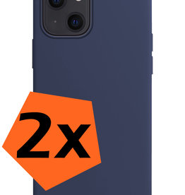 Nomfy Nomfy iPhone 13 Hoesje Siliconen - Donkerblauw - 2 PACK