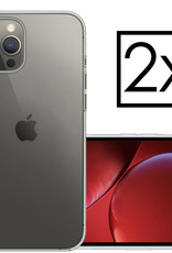 NoXx Hoes Geschikt voor iPhone 13 Pro Hoesje Cover Siliconen Back Case Hoes - Transparant - 2x