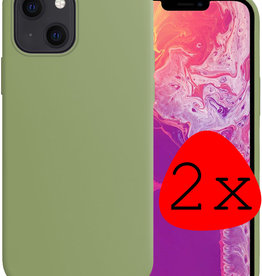 BASEY. BASEY. iPhone 13 Mini Hoesje Siliconen - Groen - 2 PACK