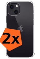 Nomfy Hoesje Geschikt voor iPhone 13 Mini Hoesje Shock Proof Cover Case Shockproof - Hoes Geschikt voor iPhone 13 Mini Hoes Siliconen Back Case - Transparant - 2 PACK