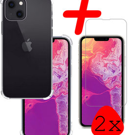 BASEY. BASEY. iPhone 13 Hoesje Shockproof Met 2x Screenprotector Met Dichte Notch