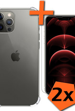 Nomfy iPhone 13 Pro Max Hoesje Shockproof Met 2x Screenprotector - iPhone 13 Pro Max Screen Protector Volledig Tempered Glass - iPhone 13 Pro Max Transparant Case Met Beschermglas 2x
