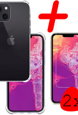 BASEY. Hoes Geschikt voor iPhone 13 Mini Hoesje Shock Proof Case Hoes Siliconen Met 2x Screenprotector - Hoesje Geschikt voor iPhone 13 Mini Hoes Cover Shockproof - Transparant