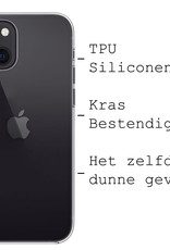 BASEY. Hoes Geschikt voor iPhone 13 Hoesje Siliconen Back Cover Case Met Screenprotector - Hoesje Geschikt voor iPhone 13 Hoes Cover Hoesje - Transparant