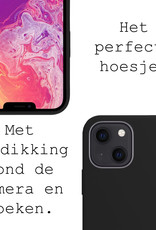 BASEY. Hoes Geschikt voor iPhone 13 Hoesje Siliconen Back Cover Case Met Screenprotector - Hoesje Geschikt voor iPhone 13 Hoes Cover Hoesje - Zwart