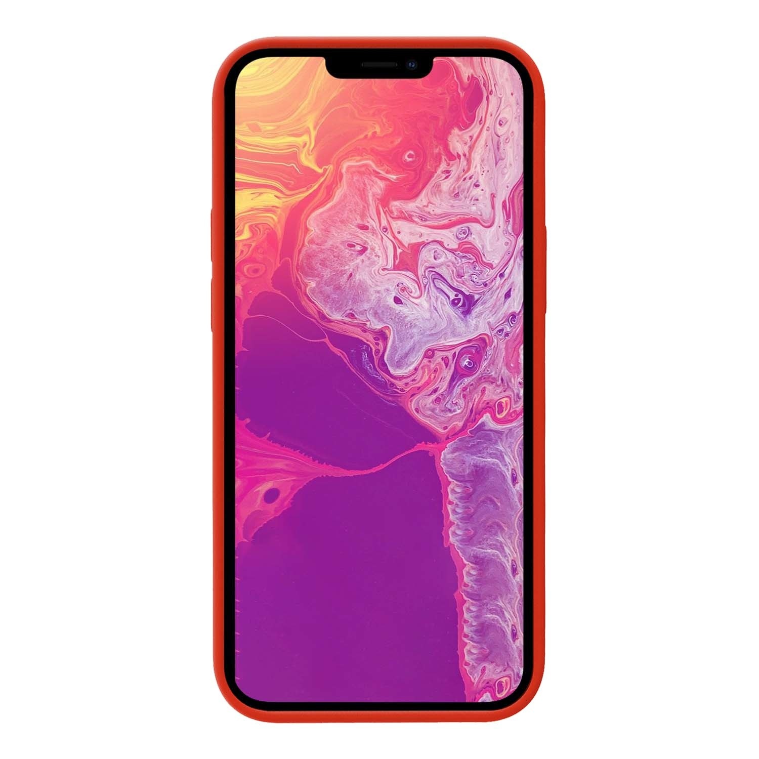 BASEY. Hoes Geschikt voor iPhone 13 Pro Max Hoesje Siliconen Back Cover Case Met Screenprotector - Hoesje Geschikt voor iPhone 13 Pro Max Hoes Cover Hoesje - Rood