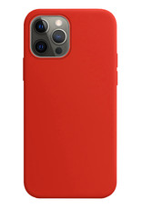 BASEY. Hoes Geschikt voor iPhone 13 Pro Max Hoesje Siliconen Back Cover Case Met Screenprotector - Hoesje Geschikt voor iPhone 13 Pro Max Hoes Cover Hoesje - Rood