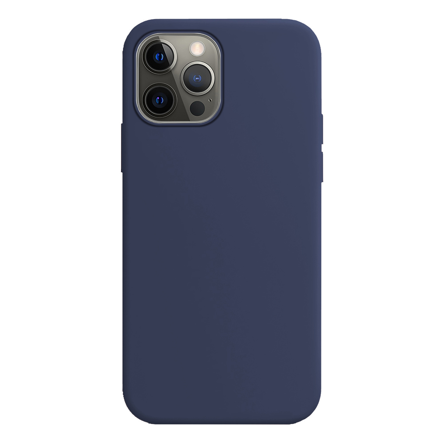 BASEY. Hoes Geschikt voor iPhone 13 Pro Hoesje Siliconen Back Cover Case Met 2x Screenprotector - Hoesje Geschikt voor iPhone 13 Pro Hoes Cover Hoesje - Donkerblauw