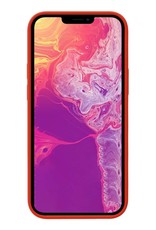 BASEY. Hoes Geschikt voor iPhone 13 Pro Hoesje Siliconen Back Cover Case Met 2x Screenprotector - Hoesje Geschikt voor iPhone 13 Pro Hoes Cover Hoesje - Rood