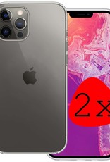BASEY. Hoes Geschikt voor iPhone 13 Pro Max Hoesje Siliconen Back Cover Case Met 2x Screenprotector - Hoesje Geschikt voor iPhone 13 Pro Max Hoes Cover Hoesje - Transparant