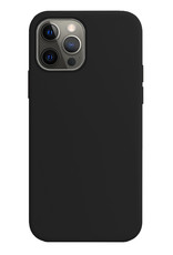 BASEY. Hoes Geschikt voor iPhone 13 Pro Max Hoesje Siliconen Back Cover Case Met 2x Screenprotector - Hoesje Geschikt voor iPhone 13 Pro Max Hoes Cover Hoesje - Zwart