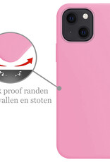 Nomfy Hoesje Geschikt voor iPhone 13 Mini Hoesje Siliconen Cover Case Met Screenprotector - Hoes Geschikt voor iPhone 13 Mini Hoes Back Case - Lichtroze