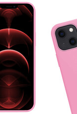 Nomfy Hoesje Geschikt voor iPhone 13 Mini Hoesje Siliconen Cover Case Met Screenprotector - Hoes Geschikt voor iPhone 13 Mini Hoes Back Case - Lichtroze