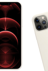 Nomfy Hoesje Geschikt voor iPhone 13 Pro Max Hoesje Siliconen Cover Case Met Screenprotector - Hoes Geschikt voor iPhone 13 Pro Max Hoes Back Case - Wit