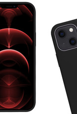 Nomfy Hoesje Geschikt voor iPhone 13 Mini Hoesje Siliconen Cover Case Met 2x Screenprotector - Hoes Geschikt voor iPhone 13 Mini Hoes Back Case - Zwart
