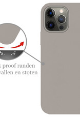 Nomfy Hoesje Geschikt voor iPhone 13 Pro Max Hoesje Siliconen Cover Case Met 2x Screenprotector - Hoes Geschikt voor iPhone 13 Pro Max Hoes Back Case - Grijs