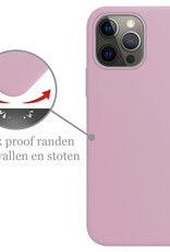 Nomfy Hoesje Geschikt voor iPhone 13 Pro Max Hoesje Siliconen Cover Case Met 2x Screenprotector - Hoes Geschikt voor iPhone 13 Pro Max Hoes Back Case - Lila