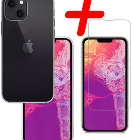 BASEY. BASEY. iPhone 13 Hoesje Siliconen Met Screenprotector Met Dichte Notch - Transparant