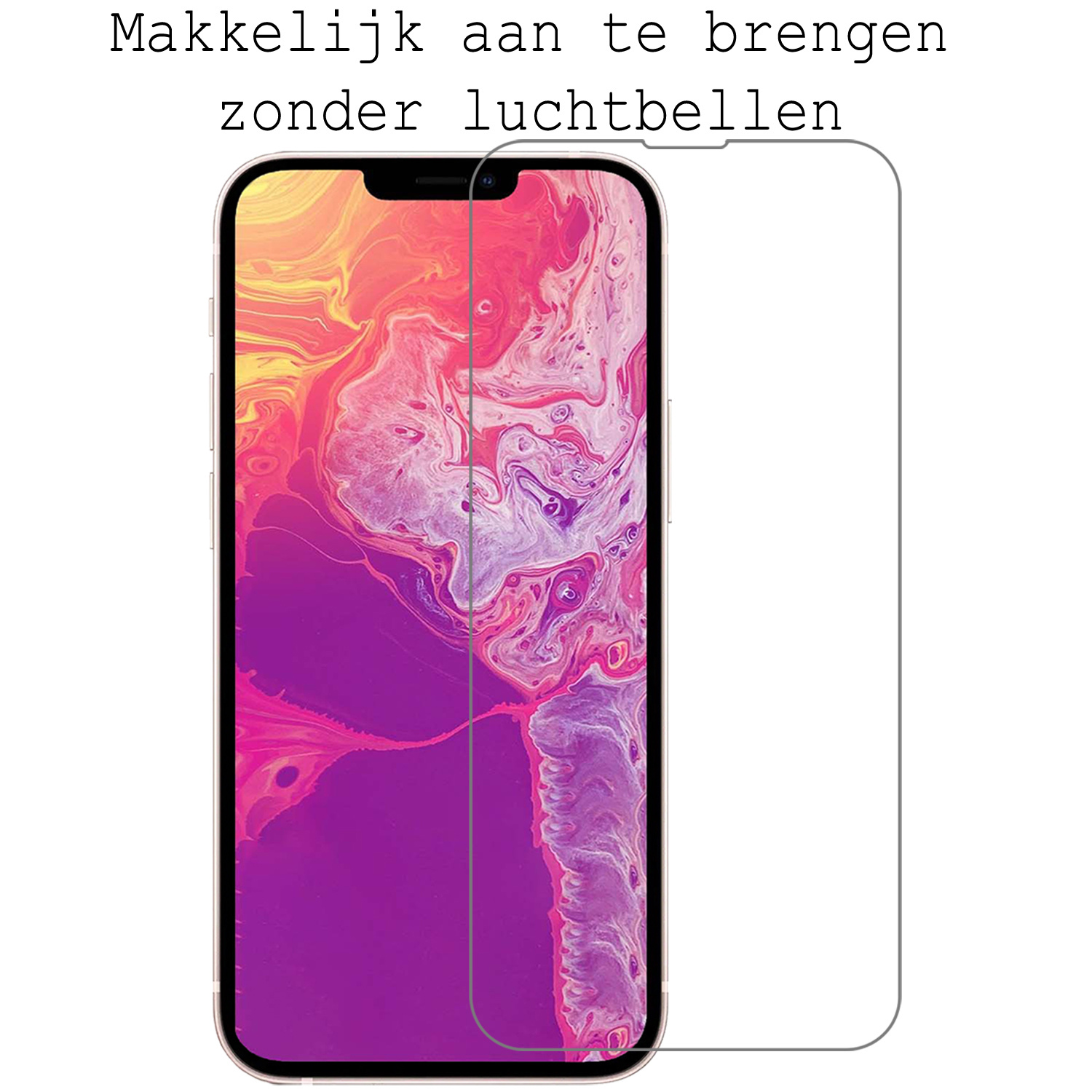 BASEY. Hoes Geschikt voor iPhone 13 Pro Max Hoesje Siliconen Back Cover Case Met Screenprotector - Hoesje Geschikt voor iPhone 13 Pro Max Hoes Cover Hoesje - Rood