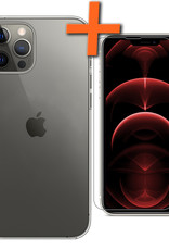 Nomfy Hoesje Geschikt voor iPhone 13 Pro Max Hoesje Siliconen Cover Case Met Screenprotector - Hoes Geschikt voor iPhone 13 Pro Max Hoes Back Case - Transparant
