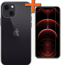 Nomfy Nomfy iPhone 13 Hoesje Siliconen Met Screenprotector Met Dichte Notch - Transparant