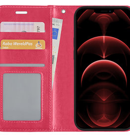 Nomfy Nomfy iPhone 13 Pro Max Pro Hoesje Bookcase - Donkerroze