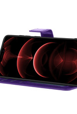 Nomfy Hoesje Geschikt voor iPhone 13 Hoes Bookcase Flipcase Book Cover - Hoes Geschikt voor iPhone 13 Hoesje Book Case - Paars