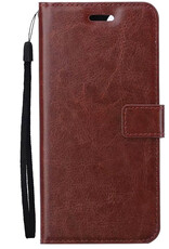 Nomfy Hoesje Geschikt voor iPhone 13 Mini Hoes Bookcase Flipcase Book Cover - Hoes Geschikt voor iPhone 13 Mini Hoesje Book Case - Bruin