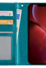 NoXx Hoes Geschikt voor iPhone 13 Hoesje Book Case Hoes Flip Cover Wallet Bookcase - Turquoise
