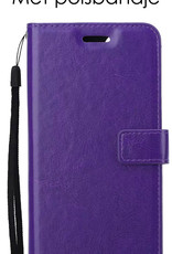 NoXx Hoes Geschikt voor iPhone 13 Hoesje Book Case Hoes Flip Cover Wallet Bookcase - Paars