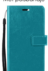 NoXx Hoes Geschikt voor iPhone 13 Mini Hoesje Book Case Hoes Flip Cover Wallet Bookcase - Turquoise