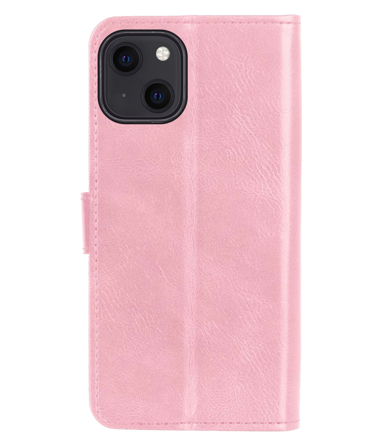 NoXx Hoes Geschikt voor iPhone 13 Mini Hoesje Book Case Hoes Flip Cover Wallet Bookcase - Lichtroze