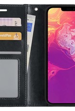 BASEY. Hoes Geschikt voor iPhone 13 Pro Max Hoesje Bookcase Hoes Flip Case Book Cover - Hoesje Geschikt voor iPhone 13 Pro Max Hoes Book Case Hoesje - Zwart