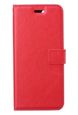 BASEY. Hoes Geschikt voor iPhone 13 Pro Max Hoesje Bookcase Hoes Flip Case Book Cover - Hoesje Geschikt voor iPhone 13 Pro Max Hoes Book Case Hoesje - Rood