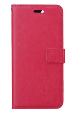 BASEY. Hoes Geschikt voor iPhone 13 Hoesje Bookcase Hoes Flip Case Book Cover - Hoesje Geschikt voor iPhone 13 Hoes Book Case Hoesje - Donkerroze